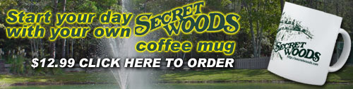 Start your day with your own Secret Woods coffee mug.