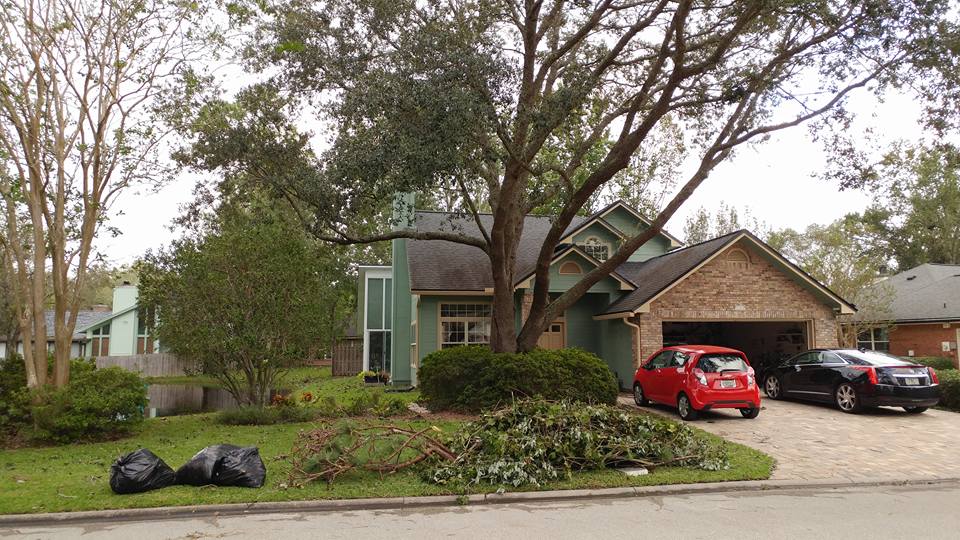 This home on Secret Woods Drive had minor yard debris following Hurricane Irma on Sept. 11, 2017. (Bill Bortzfield)